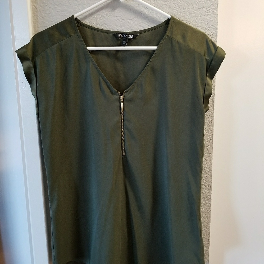 Express Satin Zipper Top